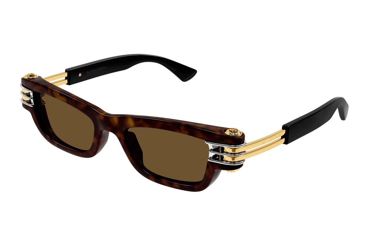 BOTTEGA VENETA BV1308S 002 Havana Kaplumbağa Desenli Dikdörtgen Güneş Gözlüğü