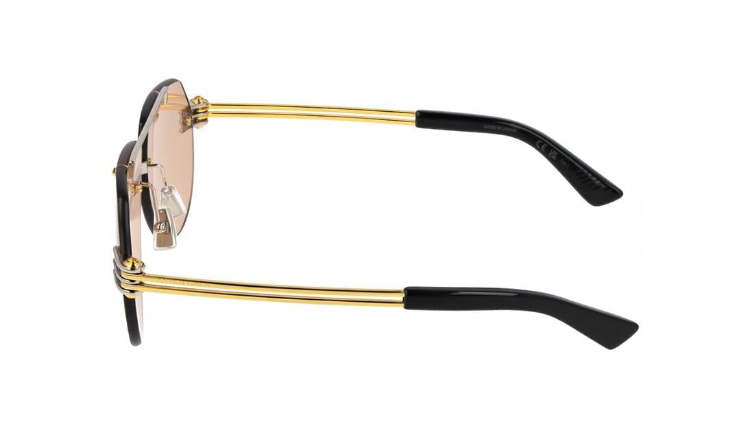 BOTTEGA VENETA BV1342S 002 Gümüş Altın Rimless Aviator Güneş Gözlüğü