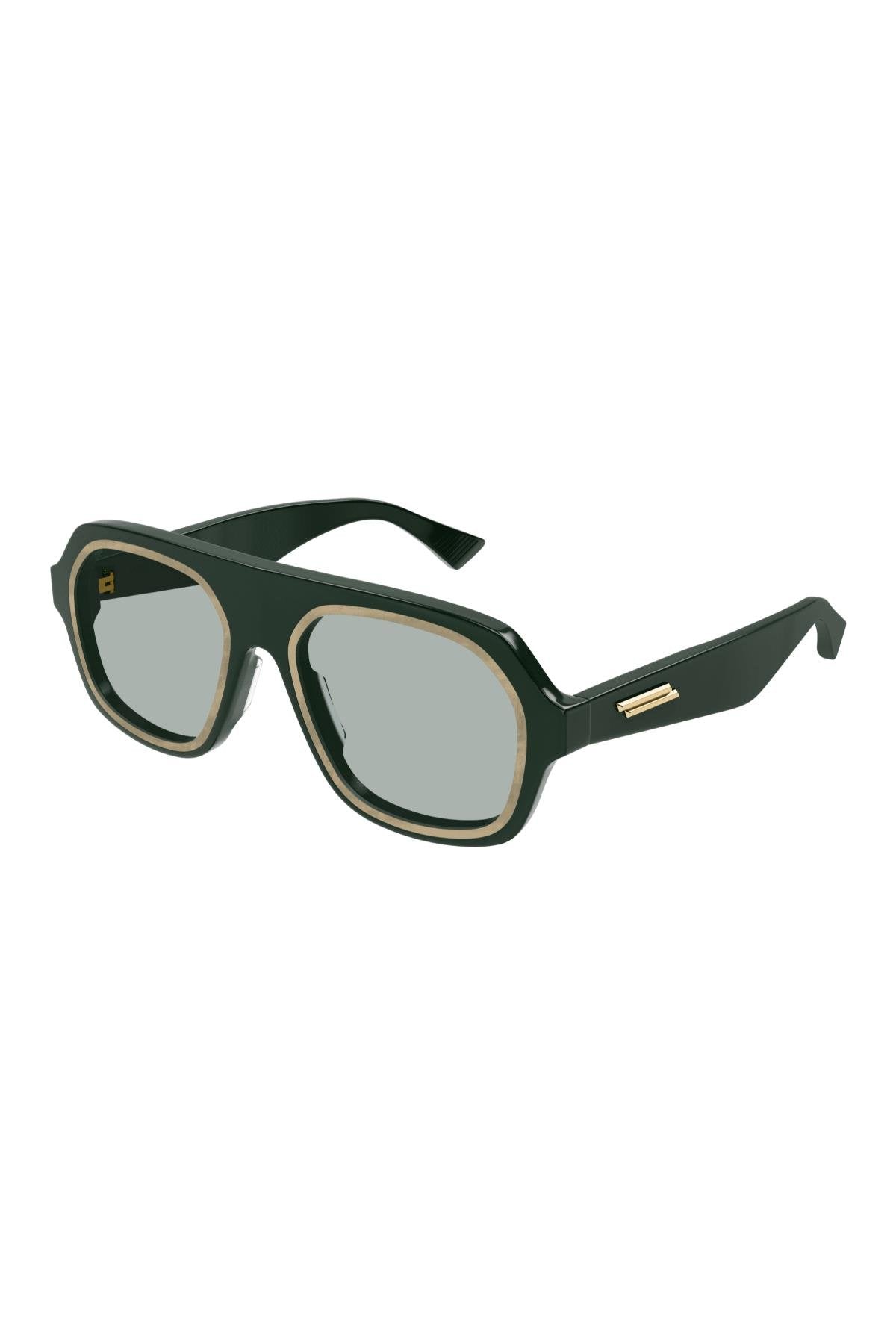 Bottega Veneta Güneş Gözlüğü 1217S 002 Unisex Aviator Çerçeve Yeşil