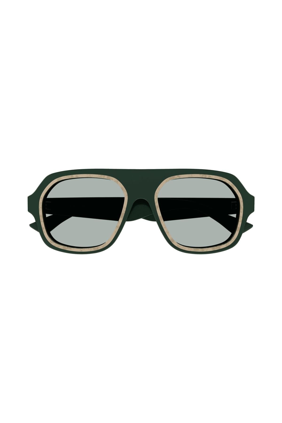 Bottega Veneta Güneş Gözlüğü 1217S 002 Unisex Aviator Çerçeve Yeşil